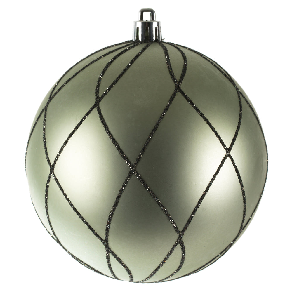 Vickerman 4" Wrought Iron Matt Glit Swirl Ball 4Bx