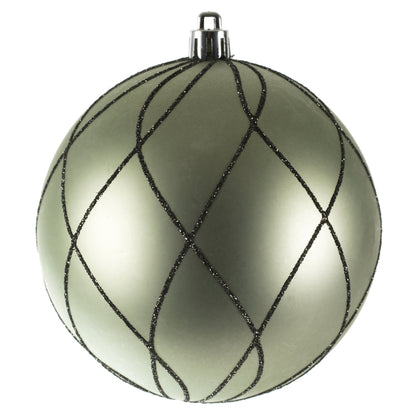 Vickerman 4" Wrought Iron Matt Glit Swirl Ball 4Bx