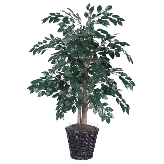 Vickerman 4' Artificial Sakaki Bush Rattan Basket