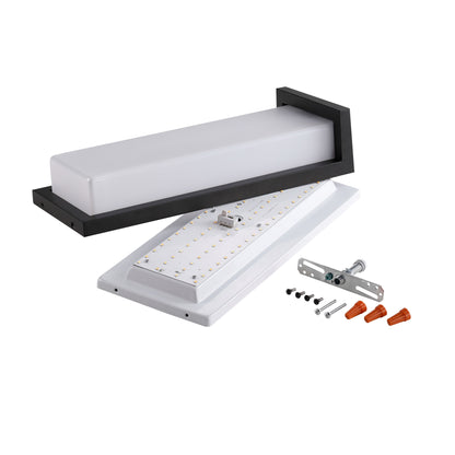 ASD Lighting LED Outdoor Wall Sconce 14" 20W 120V CCT Selectable 3000/4000/5000K Dimmable Black ETL