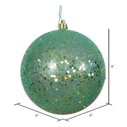 Vickerman 4" Seafoam Sequin Ball Ornament 6 per Bag