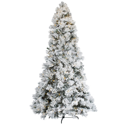 Vickerman 9' x 59" Flocked Atka Slim Half Christmas Tree Dura-Lit® LED Warm White Mini Lights.