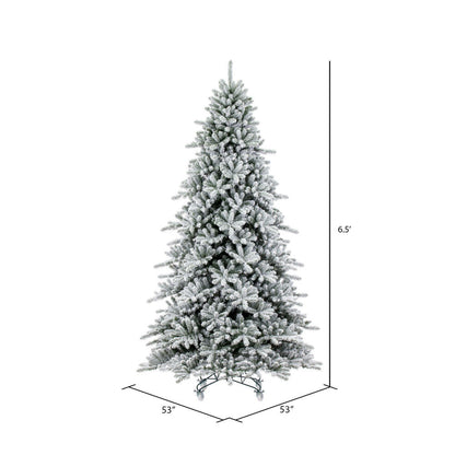 Vickerman 6.5' x 53" Flocked Bavarian Pine Artificial Unlit Christmas Tree.