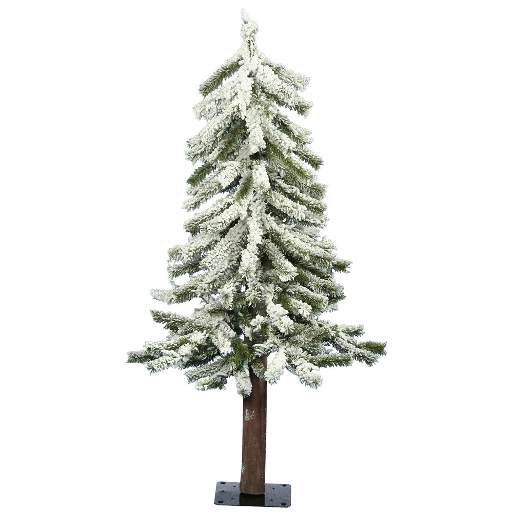 Vickerman Artificial 2' x 14" Flocked Alpine Christmas Tree Unlit