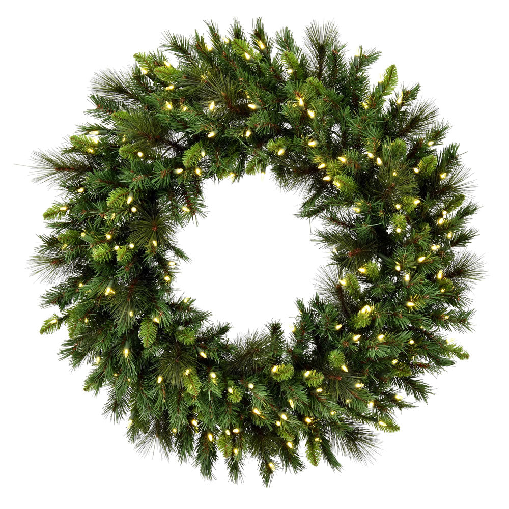 Vickerman 24" Bangor Mixed Pine Artificial Christmas Wreath Warm White Dura-lit LED Mini Lights