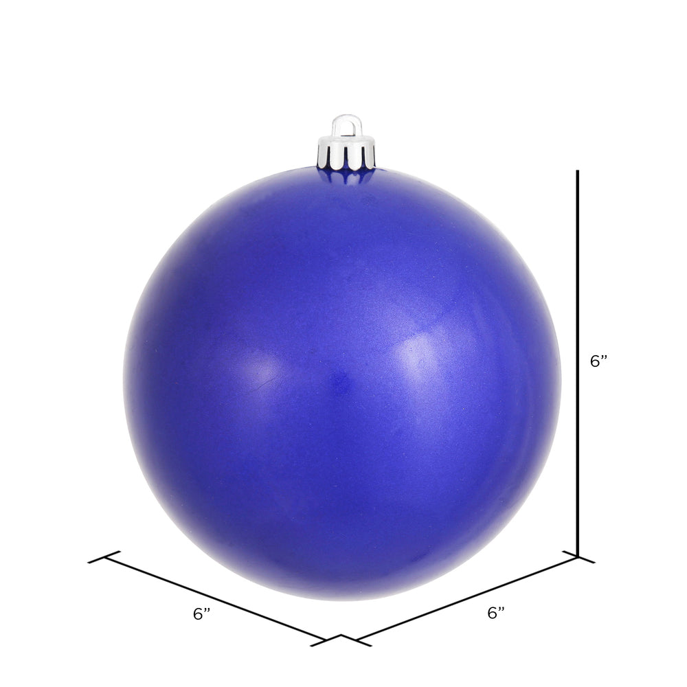 Vickerman 6" Cobalt Candy Ball Ornament 4 per Bag