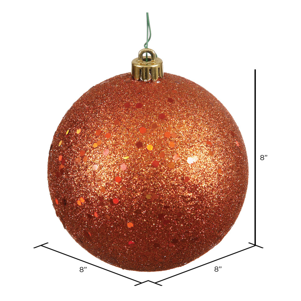 Vickerman 8" Burnished Orange Sequin Ball Ornament