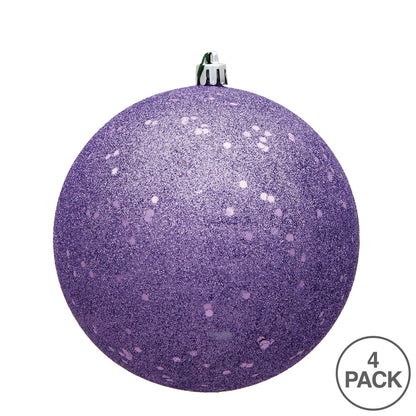 Vickerman 4.75" Lavender Sequin Ball Ornament 4 per Bag