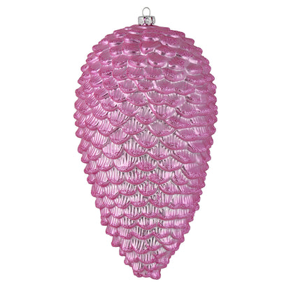 Vickerman 7" Pink Matte Glitter Pinecone Christmas Ornament 4 per set