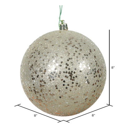 Vickerman 8" Champagne Sequin Ball Ornament