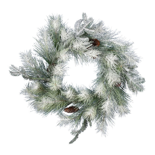 Vickerman 24" Frosted Ansell Pine Artificial Christmas Wreath Unlit