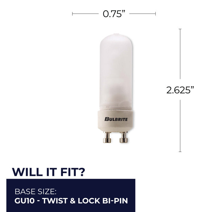 BULBRITE HALOGEN DJD TWIST & LOCK BI-PIN (GU10) 50W DIMMABLE LIGHT BULB 2900K/SOFT WHITE 5PK (617150)