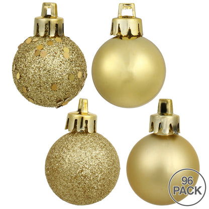 Vickerman 1.6" Gold 4-Finish Ball Ornament Assortment 96 per Box