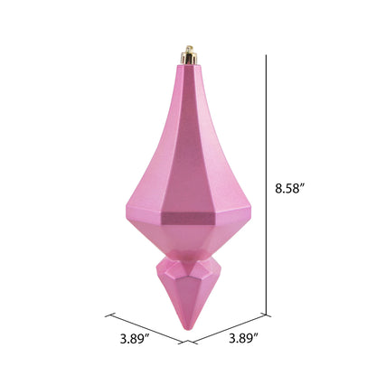 Vickerman 8" Pink Candy Finish Diamond Finial Ornament Pack of 2