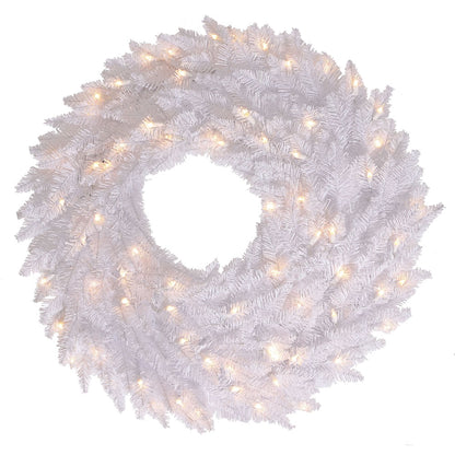 Vickerman 60" White Fir Artificial Christmas Wreath Warm White Dura-Lit LED lights