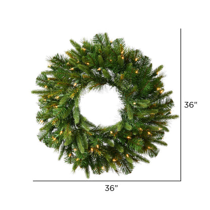 Vickerman 36" Cashmere Artificial Christmas Wreath with Warm White Dura-lit LED Lights