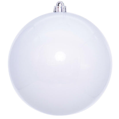 Vickerman 8" White Pearl UV Drilled Ball Ornament 1 per bag.