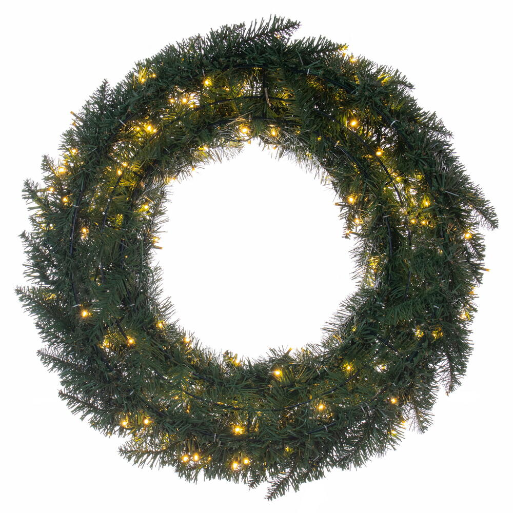 Vickerman 30" Camdon Fir Artificial Pre-Lit Wreath Warm White 3mm Low Voltage LED Wide Angle Lights.