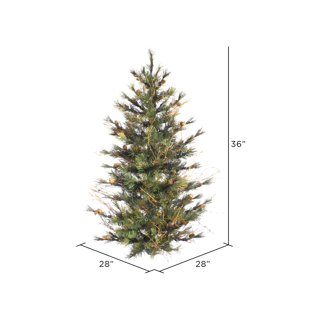 Vickerman 3' Mixed Country Pine Artificial Christmas Wall Tree Unlit