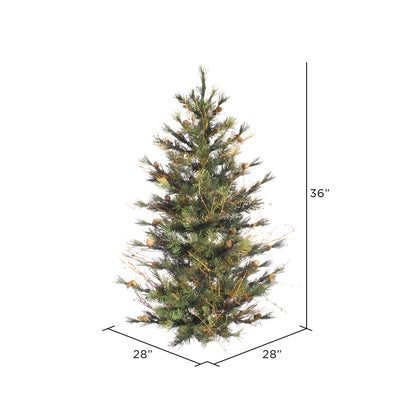 Vickerman 3' Mixed Country Pine Artificial Christmas Wall Tree Unlit