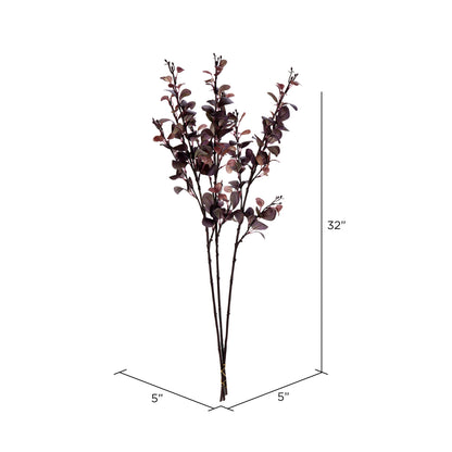 Vickerman 32" Artificial Purple Eucalyptus Leaf Spray. Includes 3 sprays per pack.