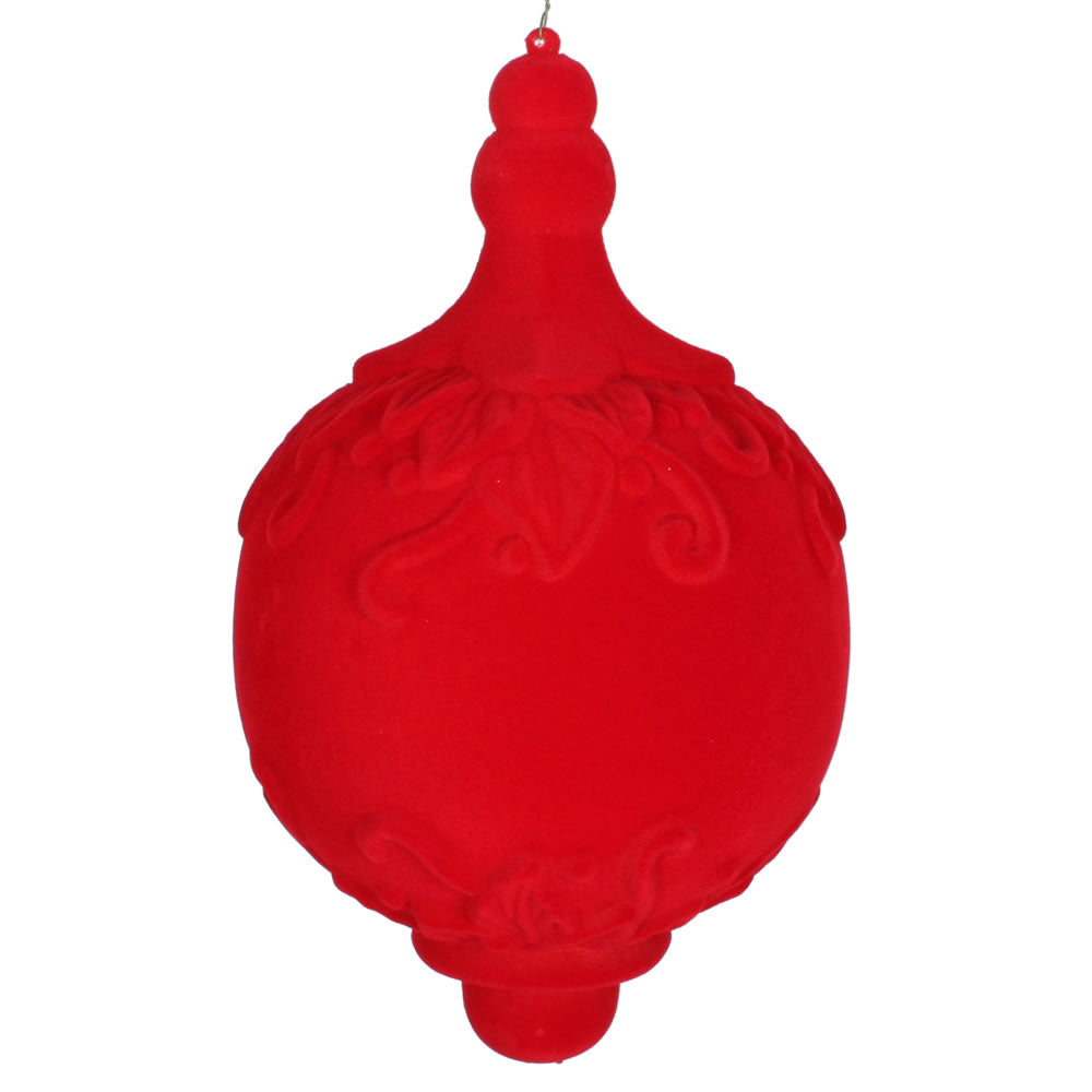 Vickerman 13" Red Flocked Drop Finial Christmas Ornament