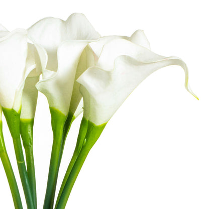 Vickerman 14'' Artificial White Calla Lily. Eight stems per pack.