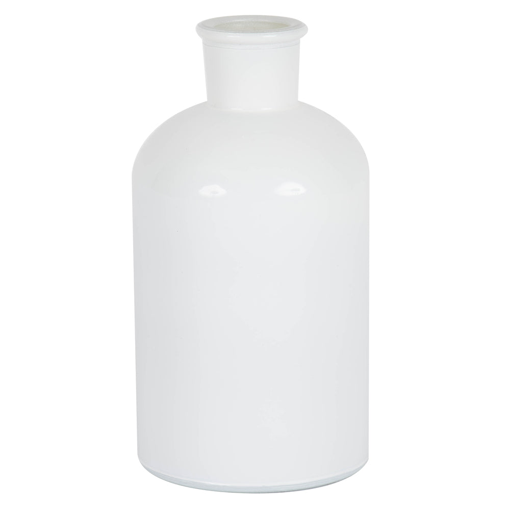Vickerman 8" White Painted Glass Bottle Set of 2