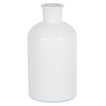 Vickerman 8" White Painted Glass Bottle Set of 2