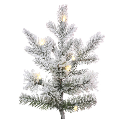 Vickerman 6.5' x 54" Flocked Kiana Christmas Tree Low Voltage LED Warm White Lights.