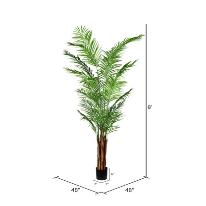 Vickerman 8' Artificial Potted Giant Areca Palm Tree.