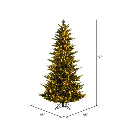 Vickerman 6.5' x 48" Natural Fraser Fir Artificial Christmas Tree 3mm LED Color Changing Lights