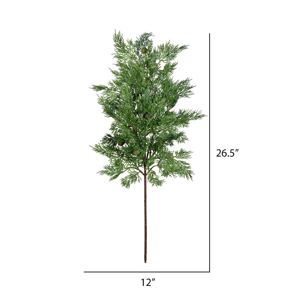 Vickerman 26.5" Green Stovall Cedar Pine Artificial Christmas Spray. Includes 2 sprays per pack.