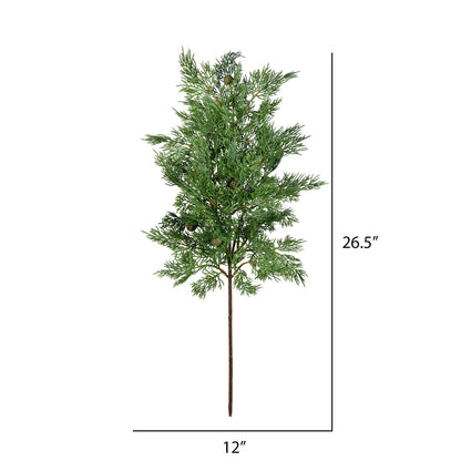 Vickerman 26.5" Green Stovall Cedar Pine Artificial Christmas Spray. Includes 2 sprays per pack.