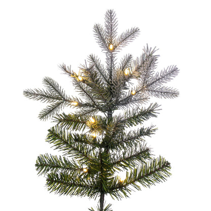 Vickerman 7.5' x 56" Frosted Douglas Fir Artificial Christmas Tree with Warm White LED Lights.