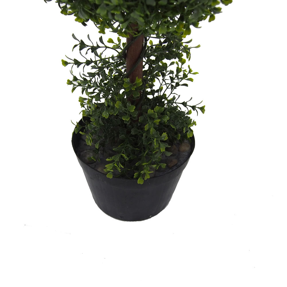 Vickerman 3' Artificial Potted Double Ball Green Boxwood Topiary.