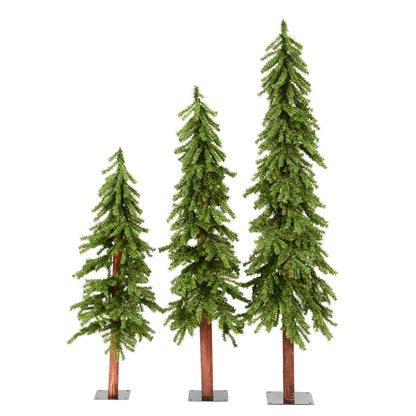 Vickerman 4' 5' 6' Natural Alpine Artificial Christmas Tree Set Unlit
