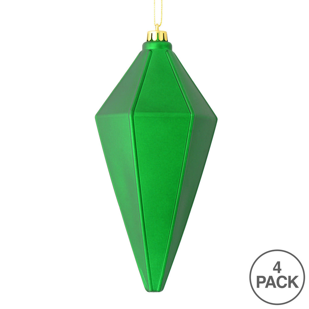 Vickerman 7" Green Matte Lantern Christmas Ornament 4 per Bag