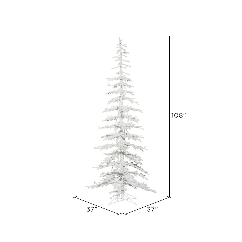 Vickerman 9' x 37" Flocked Kuna Pine Artificial Christmas Tree Unlit