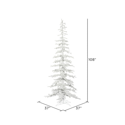 Vickerman 9' x 37" Flocked Kuna Pine Artificial Christmas Tree Unlit
