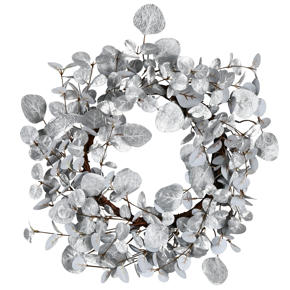Vickerman 22" Silver Eucalyptus Artificial Christmas Wreath Unlit