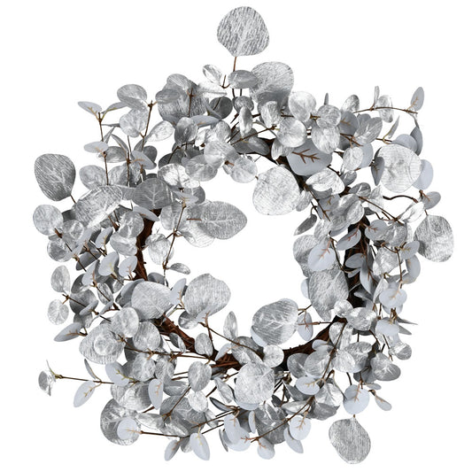 Vickerman 22" Silver Eucalyptus Artificial Christmas Wreath Unlit