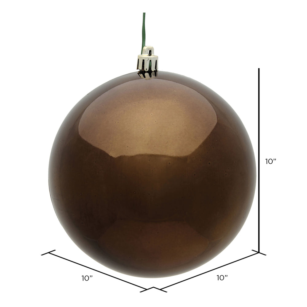 Vickerman 10" Chocolate Shiny Ball Ornament