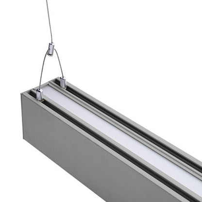 Euri Lighting EUD8-100W103sw-S Commercial LED 100-Watt 8 ft. Architectural Linear Up and Down Light Dual 3 Color Selectable Dimmable Linkable - Silver
