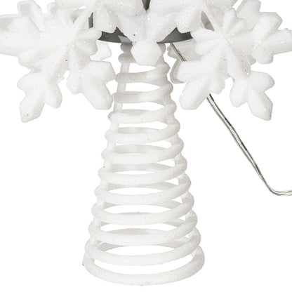 Vickerman 11.5" LED White 6 Point Snowflake Tree Top Pure White Motion Light Cast.