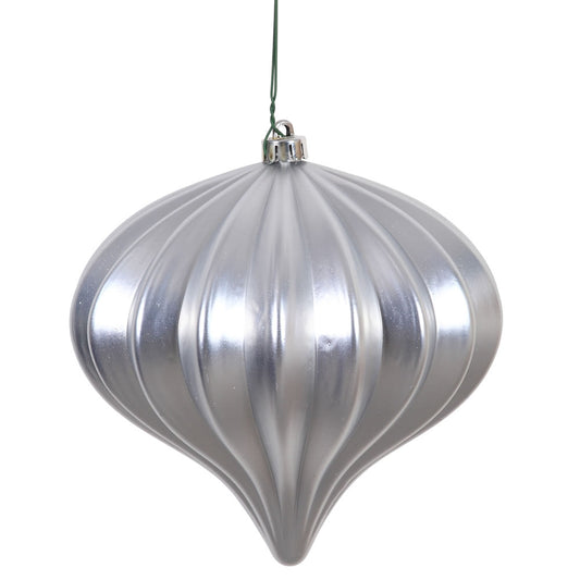 Vickerman 5.7" Silver Matte Onion Christmas Ornament UV treated Set of 3