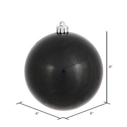 Vickerman 6" Black Candy Ball Ornament 4 per Bag