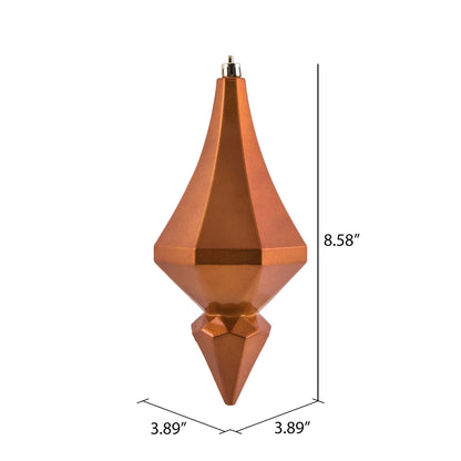 Vickerman 8" Copper Candy Finish Diamond Finial Ornament Pack of 2