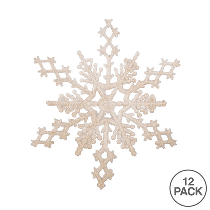 Vickerman 8" Ivory Glitter Snowflake Christmas Ornament 12 per Box