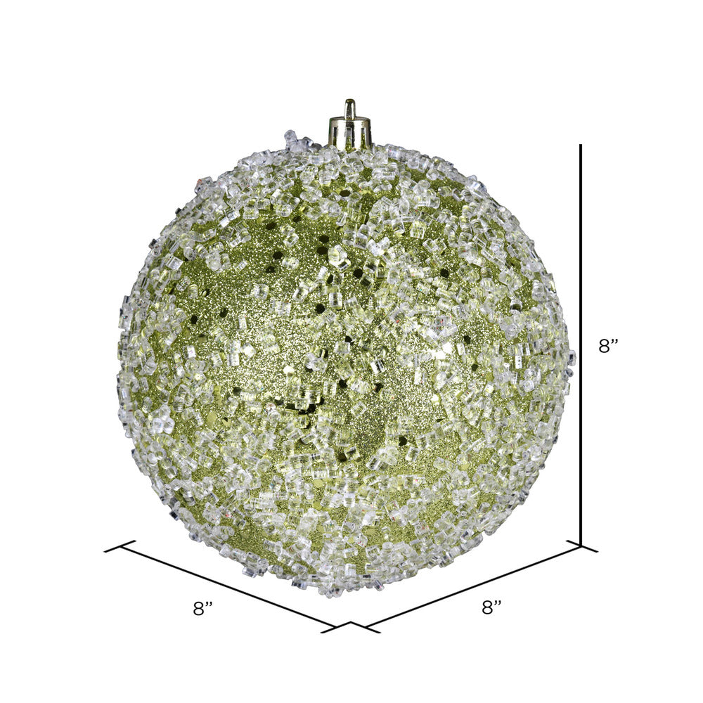 Vickerman 8" Lime Glitter Hail Ball Ornament